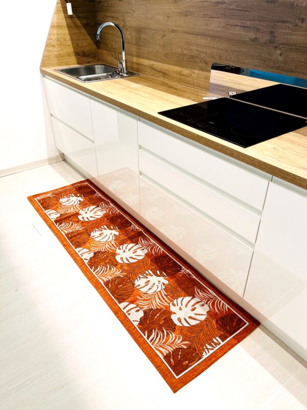 Tappeto passatoia ciniglia lavabile antiscivolo Tropic Tortora 57x190