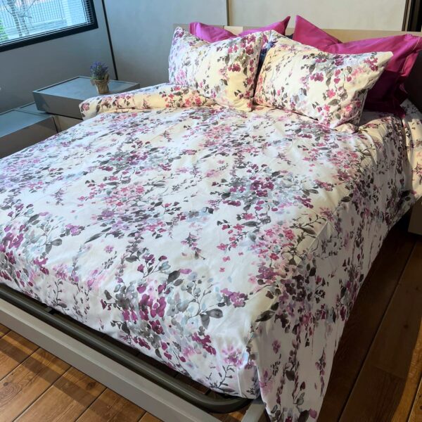 Completo Lenzuola per letto 100% puro Cotone made in Italy matrimoniale francese / camper Acquarello