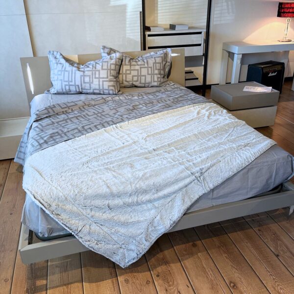 Completo Lenzuola per letto 100% puro Cotone made in Italy matrimoniale Lab grigio