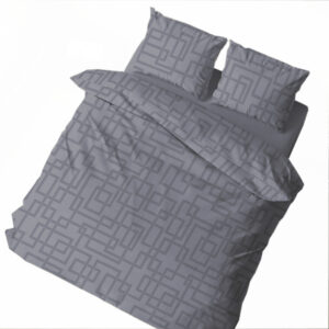 Parure Copripiumino 100% puro cotone made matrimoniale in Italy Lab Grigio