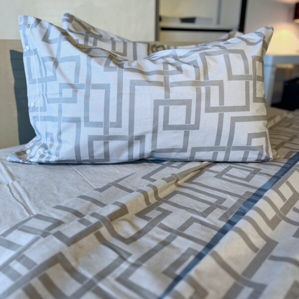Parure Copripiumino 100% puro cotone made matrimoniale in Italy Lab Grigio