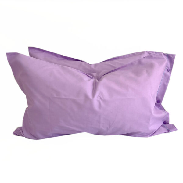 Coppia federe per guanciale 52x83 con bottoncini 100% puro cotone colore Fuxia