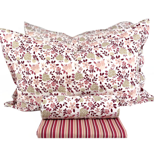 Completo Lenzuola per letto 100% puro Cotone matrimoniale Fiorellino