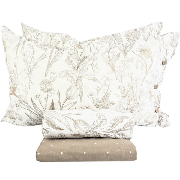 Completo Lenzuola per letto 100% puro Cotone matrimoniale Fiorellino
