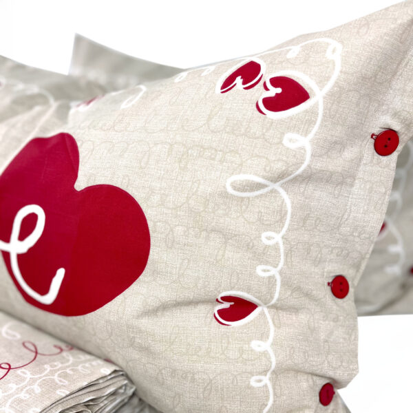 Completo Lenzuola per letto 100% puro Cotone made in Italy matrimoniale Love