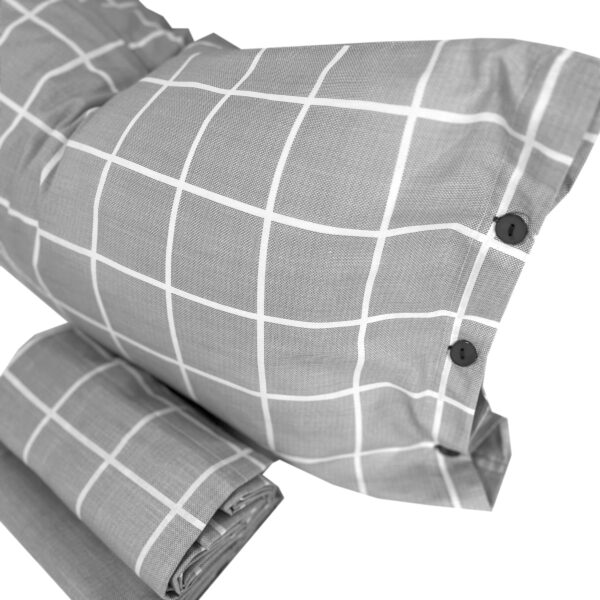 Completo Lenzuola per letto 100% puro Cotone matrimoniale Square grigio