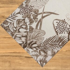 Tappeto e passatoia ciniglia lavabile antiscivolo Triangoli Beige