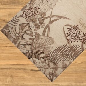 Tappeto e passatoia ciniglia lavabile antiscivolo Triangoli Beige