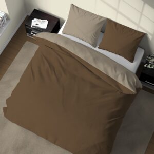Parure Copripiumino 100% puro cotone matrimoniale Double Face Blu Notte Avio