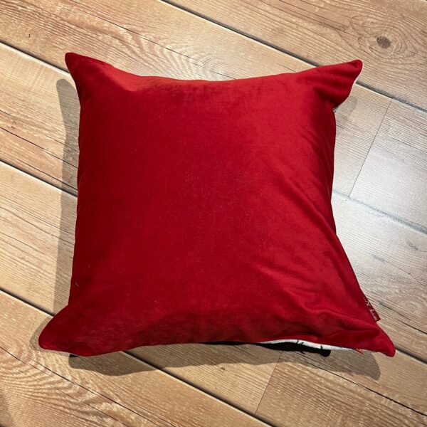 Cuscino imbottito arredo natalizio 50x50 Cervo Tartan Rosso