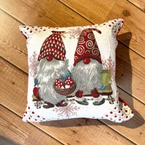 Cuscino imbottito arredo natalizio 50x50 Gnomi a funghi