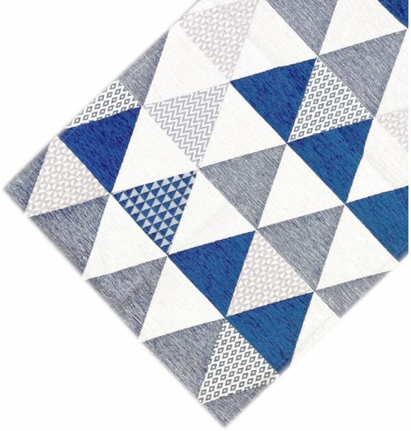 Tappeto e passatoia ciniglia lavabile antiscivolo Triangoli Blu