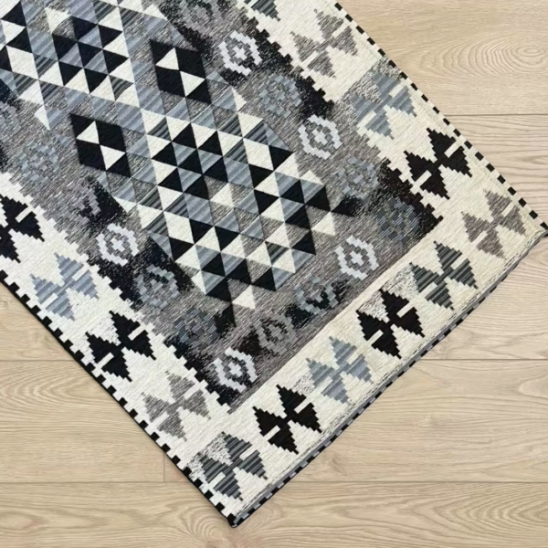 Tappeto e passatoia ciniglia lavabile antiscivolo Kilim Nero