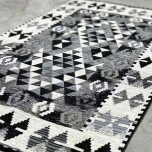 Tappeto e passatoia ciniglia lavabile antiscivolo Kilim Nero