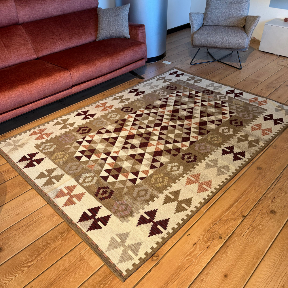 Tappeto e passatoia ciniglia lavabile antiscivolo Kilim Marrone Tappeto e passatoia ciniglia lavabile antiscivolo Kilim Marrone