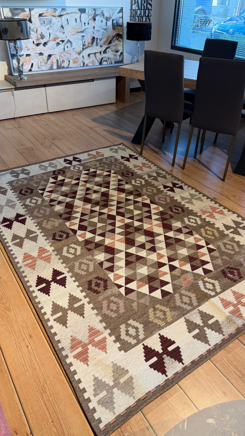 Tappeto e passatoia ciniglia lavabile antiscivolo Kilim Marrone Tappeto e passatoia ciniglia lavabile antiscivolo Kilim Marrone