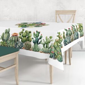 Tovaglia 100% puro cotone in stampa digitale Cactus 6 posti 150x180