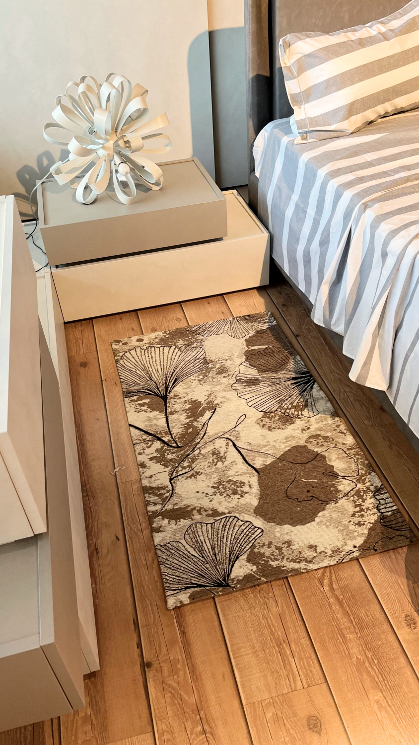 Tappeto passatoia ciniglia lavabile antiscivolo Righe Grigio Perla Tappeto passatoia ciniglia lavabile antiscivolo Righe Grigio Perla