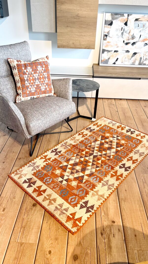 Tappeto e passatoia ciniglia lavabile antiscivolo Kilim Ruggine