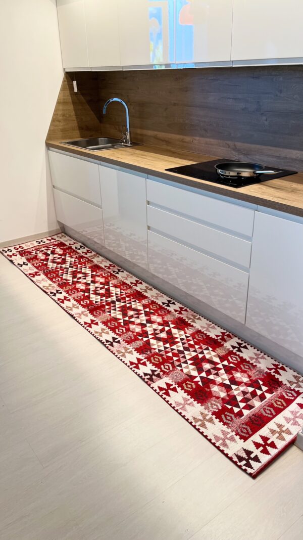 Tappeto e passatoia ciniglia lavabile antiscivolo Kilim Rosso