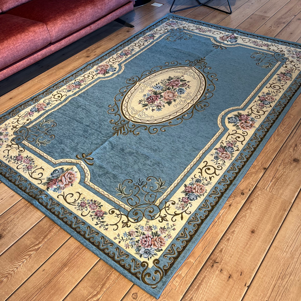 Tappeto e passatoia ciniglia lavabile antiscivolo Vienna Azzurro Tappeto e passatoia ciniglia lavabile antiscivolo Vienna Azzurro