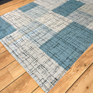 Tappeto ciniglia lavabile antiscivolo Quadri azzurro Tappeto ciniglia lavabile antiscivolo Quadri azzurro