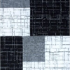 Tappeto ciniglia lavabile antiscivolo Quadri Grigio Caldo