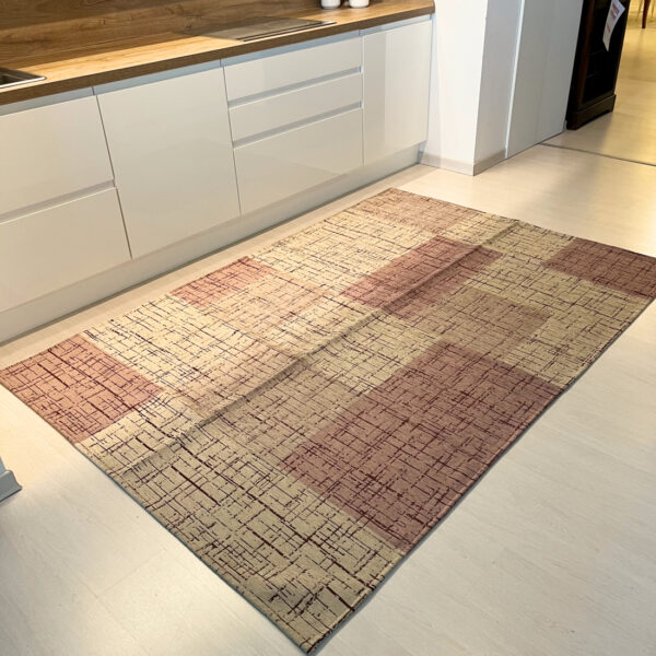 Tappeto ciniglia lavabile antiscivolo Quadri rosa