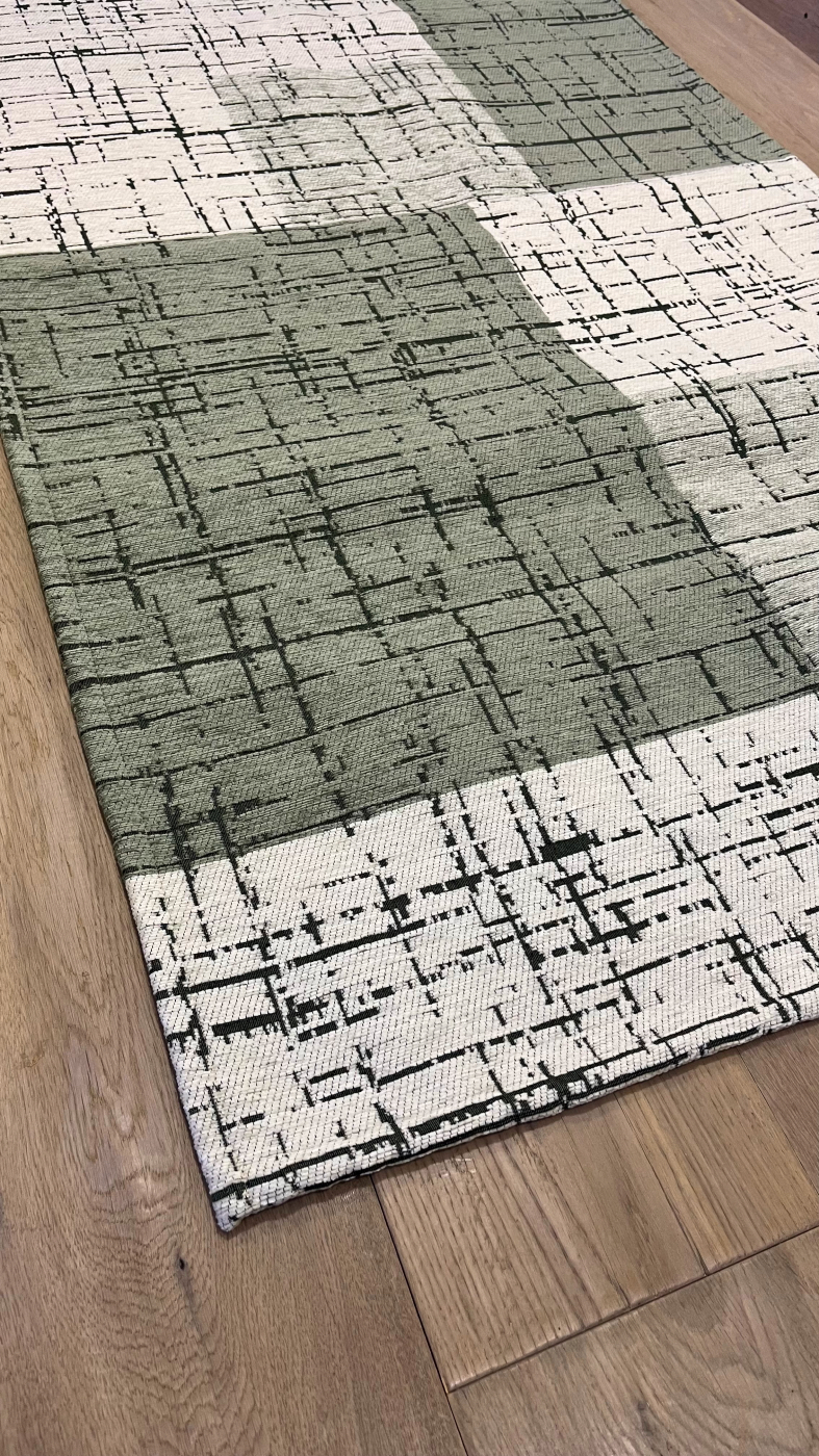 Tappeto ciniglia lavabile antiscivolo Quadri verde Tappeto ciniglia lavabile antiscivolo Quadri verde