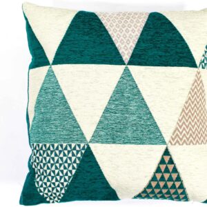 Cuscino arredo imbottito 50x50 Triangoli petrolio
