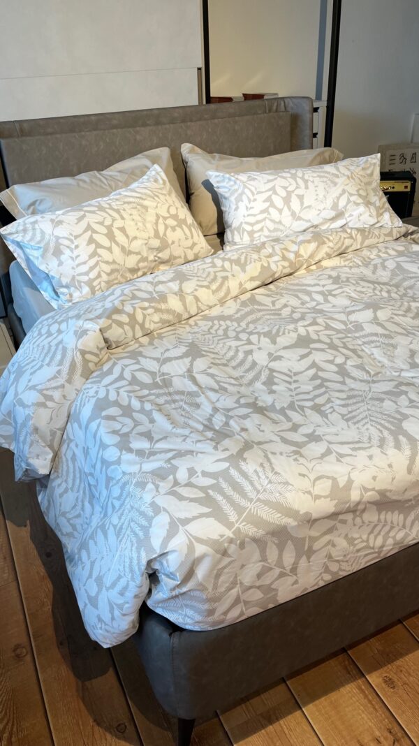 Parure Copripiumino 100% puro cotone matrimoniale Tropicale beige