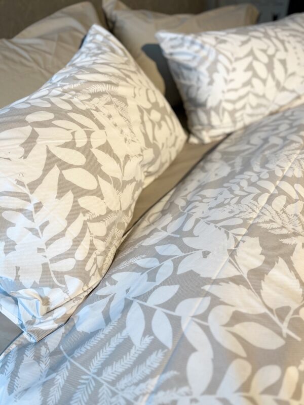 Parure Copripiumino 100% puro cotone matrimoniale Tropicale beige