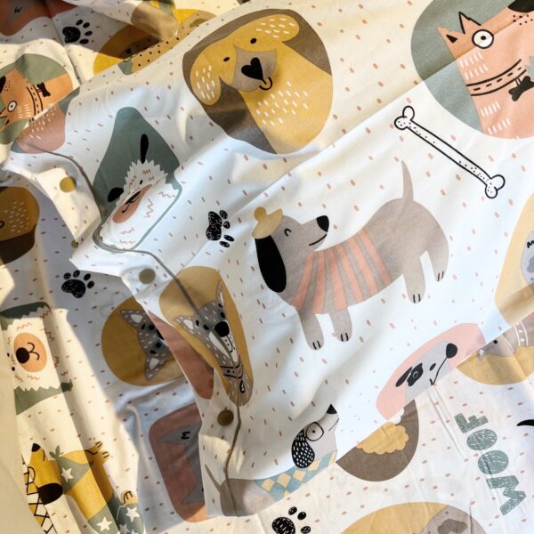 Completo Lenzuola per letto 100% puro Cotone made in Italy matrimoniale Doggy