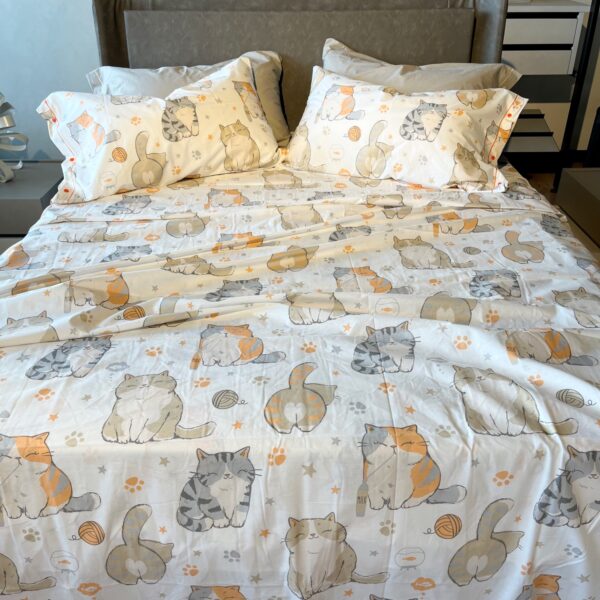 Completo Lenzuola per letto 100% puro Cotone made in Italy matrimoniale Doggy