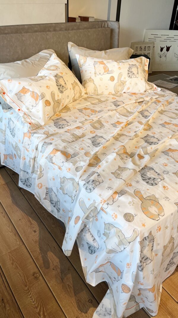 Completo Lenzuola per letto 100% puro Cotone made in Italy matrimoniale Doggy
