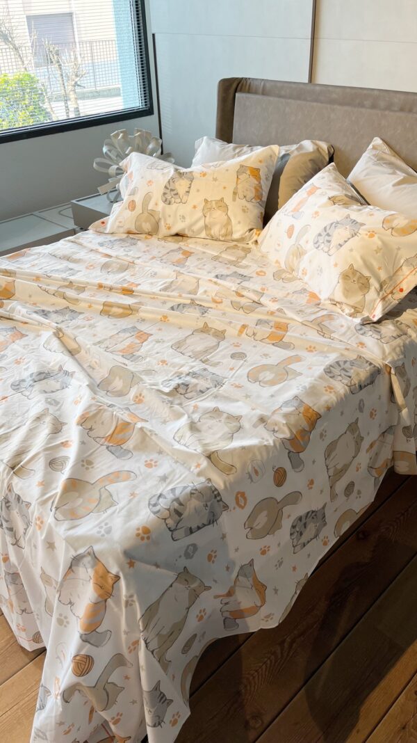 Completo Lenzuola per letto 100% puro Cotone made in Italy matrimoniale Doggy
