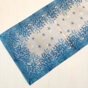 Tappeto passatoia ciniglia lavabile antiscivolo Corallo Blu