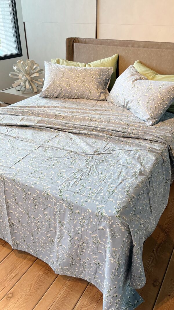 Completo Lenzuola per letto 100% puro Cotone matrimoniale Pois beige