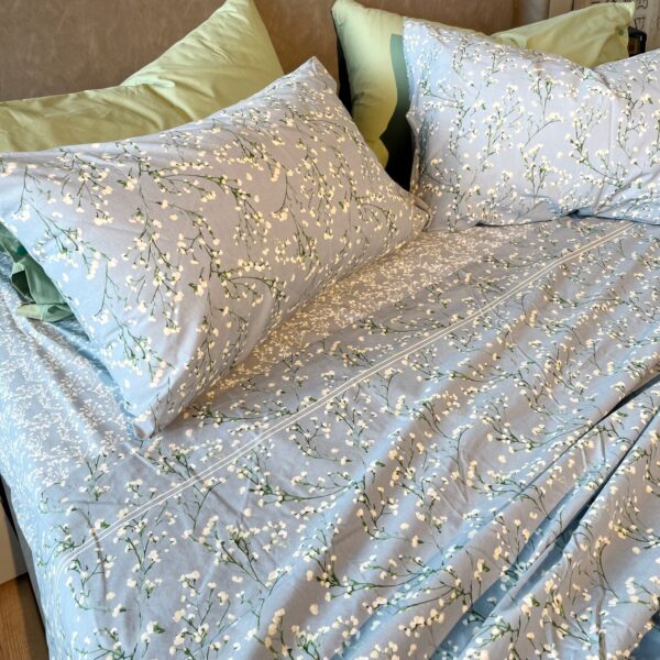 Completo Lenzuola per letto 100% puro Cotone matrimoniale Pois beige