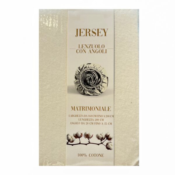 Lenzuolo sotto con Angoli in Jersey di Cotone matrimoniale Bianco