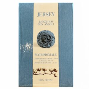 Lenzuolo sotto con Angoli in Jersey di Cotone matrimoniale Bianco