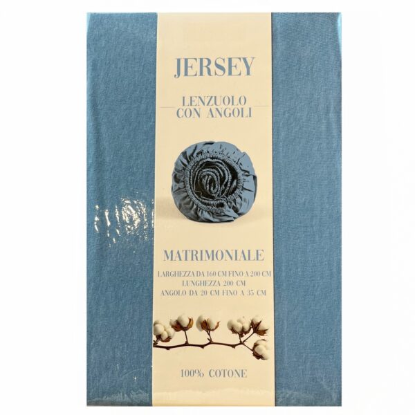 Lenzuolo sotto con Angoli in Jersey di Cotone matrimoniale Bianco