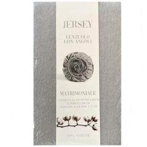 Lenzuolo sotto con Angoli in Jersey di Cotone matrimoniale Grigio