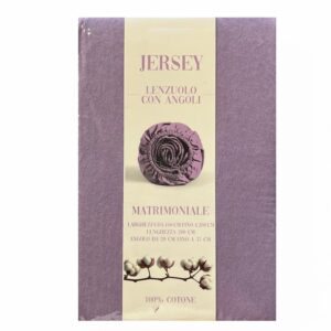 Lenzuolo sotto con Angoli in Jersey di Cotone matrimoniale Bianco