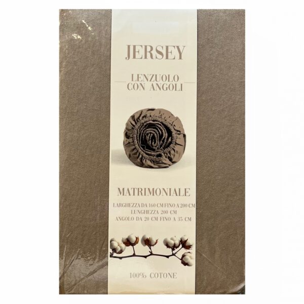 Lenzuolo sotto con Angoli in Jersey di Cotone matrimoniale Bianco