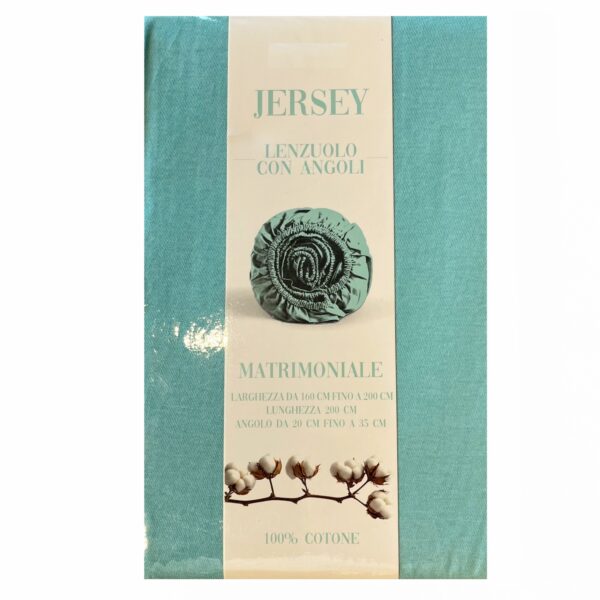 Lenzuolo sotto con Angoli in Jersey di Cotone matrimoniale Bianco