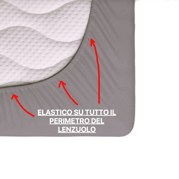 Lenzuolo sotto con Angoli in Jersey di Cotone matrimoniale Bianco