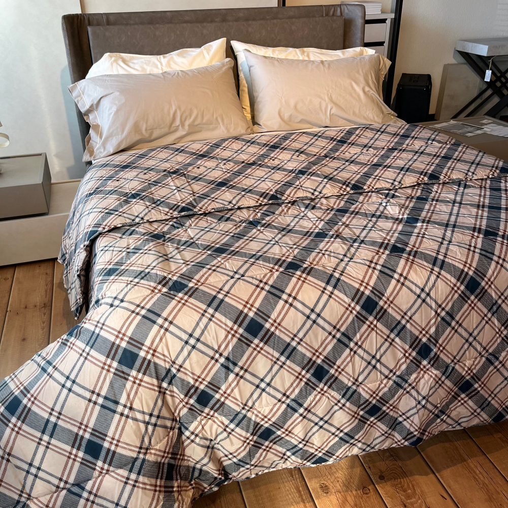 Trapunta Piumone invernale SCOZZESE BEIGE in microfibra made in Italy Trapunta Piumone invernale SCOZZESE BEIGE in microfibra made in Italy