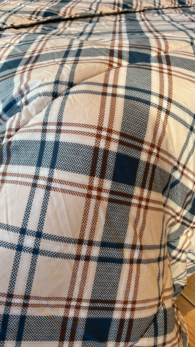 Trapunta Piumone invernale SCOZZESE BEIGE in microfibra made in Italy Trapunta Piumone invernale SCOZZESE BEIGE in microfibra made in Italy