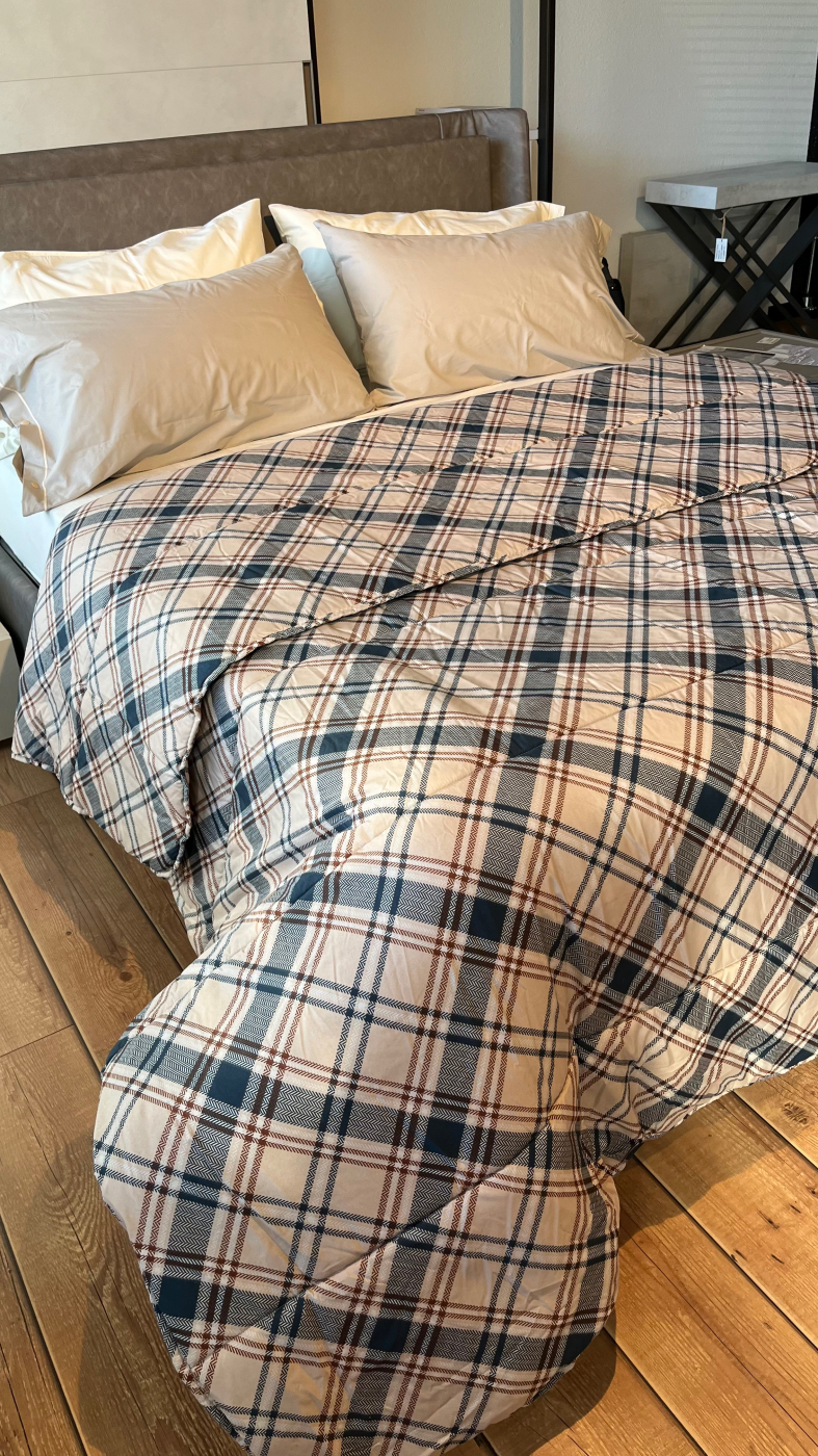 Trapunta Piumone invernale SCOZZESE BEIGE in microfibra made in Italy Trapunta Piumone invernale SCOZZESE BEIGE in microfibra made in Italy